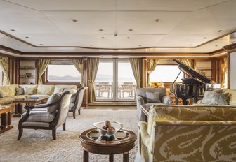 grand main salon aboard charter yacht TITANIA 