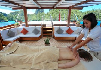 indulge in a massage in wellness centre aboard charter yacht LAMIMA