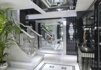 opulent main entryway aboard luxury yacht Silver Angel 