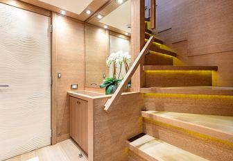 Charter yacht NORMA JEAN interior stairwell