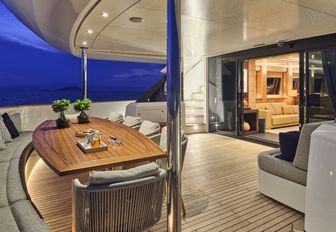 Charter yacht NINO exterior dining area