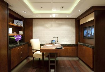 A private study onboard a luxury yacht