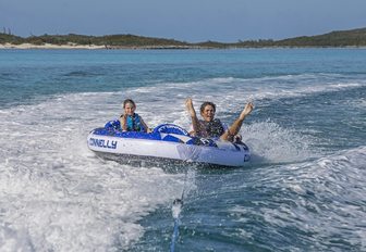 inflatable ring toys on superyacht