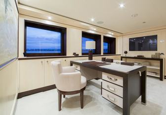 office forming part of the master suite aboard superyacht 4YOU