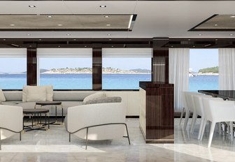 Main salon of happy me yacht