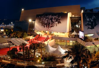 View over the Cannes Film Festival and red carpet