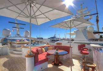 sundeck of luxury yacht balista