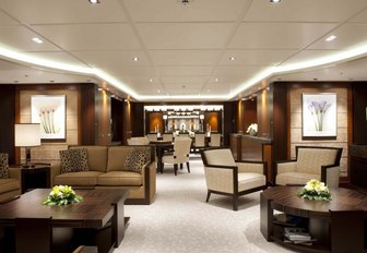 beautiful main salon from Glade Johnson aboard Lurssen motor yacht Huntress