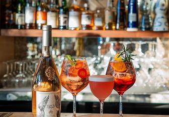 Selection of cocktails on a bar