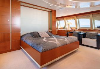Charter yacht AGRAM master cabin overview