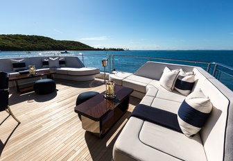 seating area on superyacht