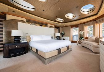 Charter yacht SUNRAYS master cabin with central berth