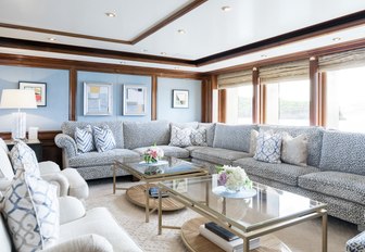 tranquil salon with sumptuous seating on board charter yacht TITANIA