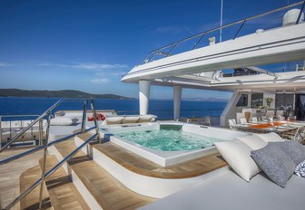 step-up Jacuzzi on the sundeck of luxury yacht KATINA