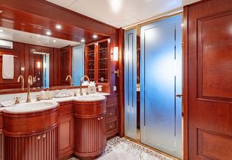 Charter yacht TIREA ensuite with dual sink unit