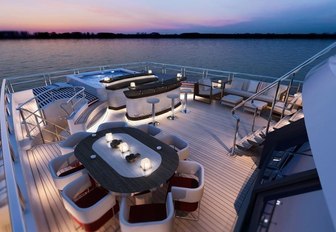 The sundeck of superyacht AXIOMA