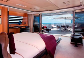 master suite with private deck aboard luxury yacht ‘Maltese Falcon’ 