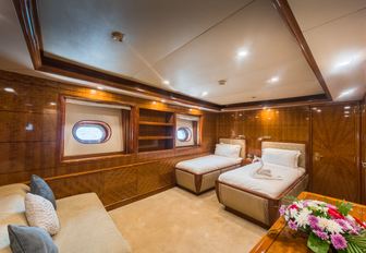 Charter yacht ASHENA twin cabin and small windows