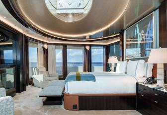Luxury yacht charter WHISPER master cabin overview