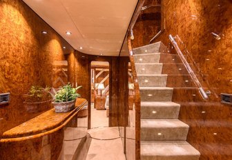 The staircase of luxury yacht Ocean Glass