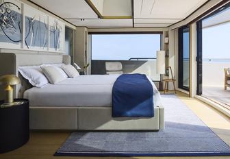 Charter yacht LA LA LAND master cabin overview