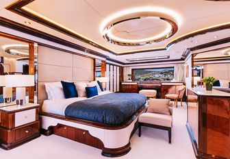 Charter yacht DILARA master cabin with central berth
