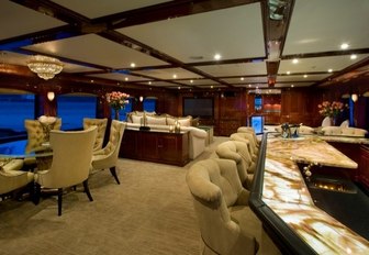 The classic furnishings inside superyacht Casino Royale