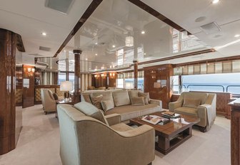 Main salon on luxury yacht CHECKMATE