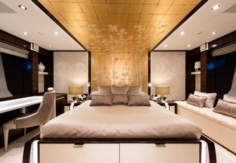 One of the guest cabins featured on board superyacht 'Silver Wind'