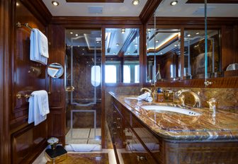Charter yacht STARFIRE ensuite with marble sink unit