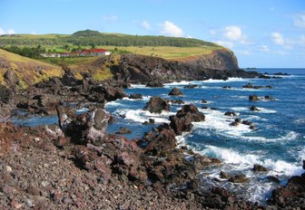 view of Easter Island near Hangaroa village