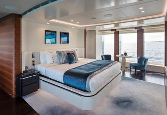 Superyacht charter ELA master cabin overview