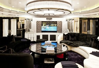 Art Deco style salon on board charter yacht PHOENIX 2