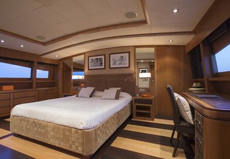 owners cabin on luxury yacht cappucino