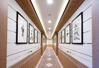 Corridor with artwork on Superyacht AXIOMA