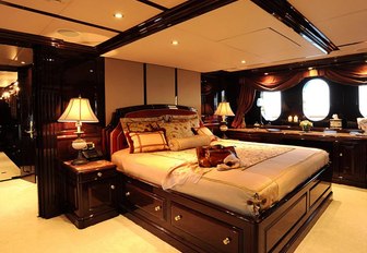 The master cabin on luxury yacht Ionian Princess