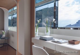 Charter yacht LEGEND desk in master cabin