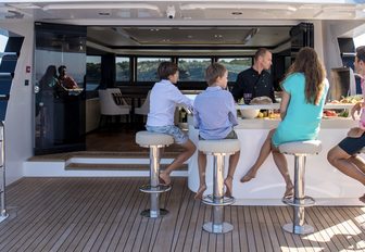 Bar area on superyacht ONEWORLD