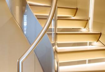 Charter yacht THIS IS IT interior staircase