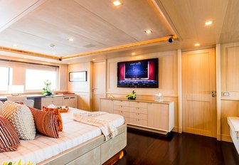 light and airy master suite on board charter yacht Avant Garde 2