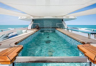 Aft deck pool on superyacht DRAGON