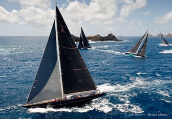 sailing yachts compete at the St Barths Bucket 2017