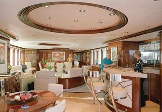 The main salon of luxury yacht ALLEGRIA