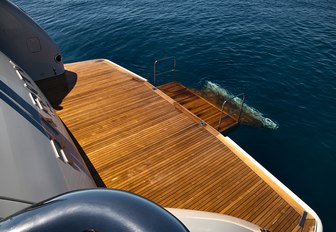 Swim platform on superyacht RARITY