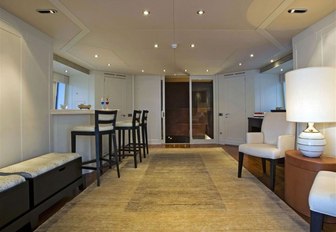 bar and arm chair in the skylounge aboard luxury yacht Deep Blue II