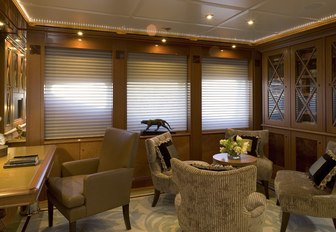 the library onboard luxury yacht Lady Sheridan