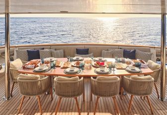 Charter yacht NINO exterior dining space