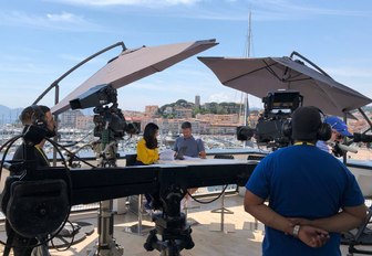 presenters filming content for Digital Pass at Cannes Lions