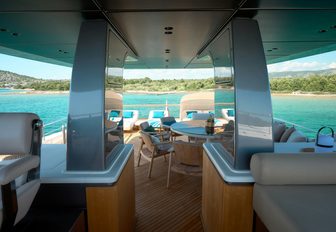 Charter yacht AZZURRI exteriors with sheltered seating