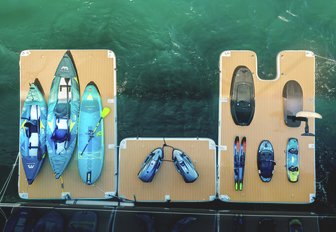 Superyacht charter MALTESE FALCON water toys on floating platforms